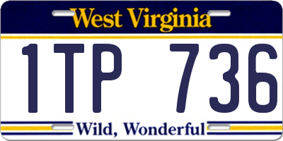 WV license plate 1TP736