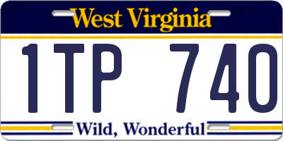 WV license plate 1TP740