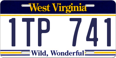 WV license plate 1TP741