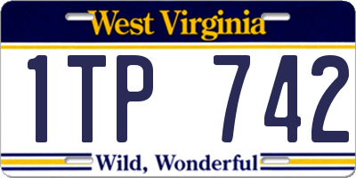 WV license plate 1TP742