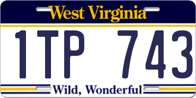 WV license plate 1TP743