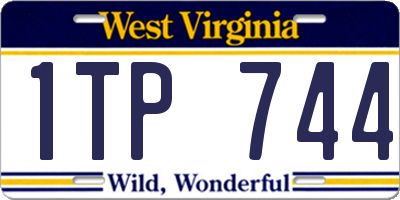 WV license plate 1TP744