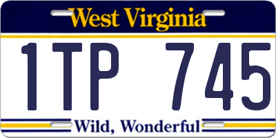 WV license plate 1TP745