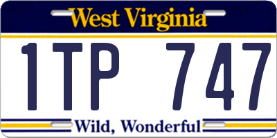 WV license plate 1TP747