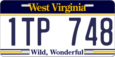 WV license plate 1TP748
