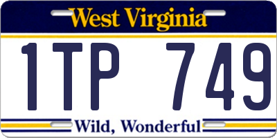 WV license plate 1TP749