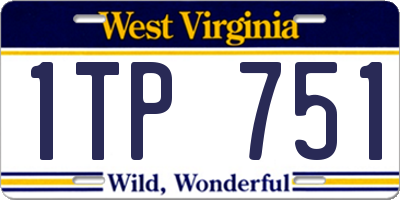 WV license plate 1TP751
