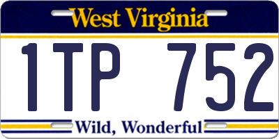 WV license plate 1TP752