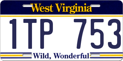 WV license plate 1TP753