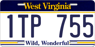 WV license plate 1TP755