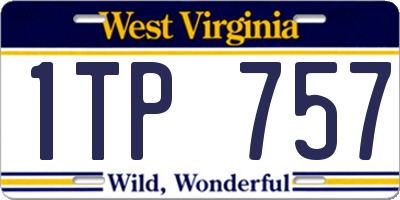WV license plate 1TP757