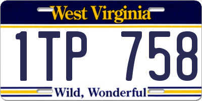 WV license plate 1TP758