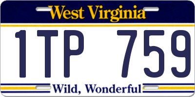 WV license plate 1TP759