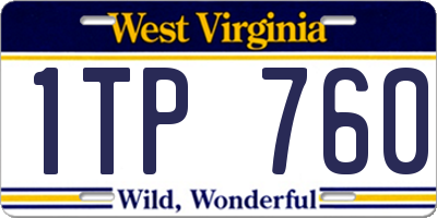 WV license plate 1TP760