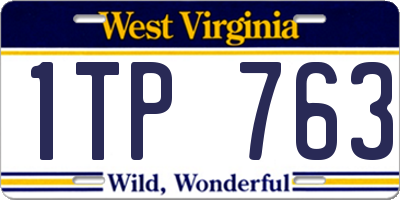 WV license plate 1TP763