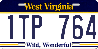 WV license plate 1TP764
