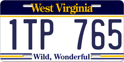WV license plate 1TP765