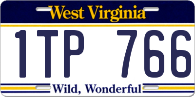 WV license plate 1TP766