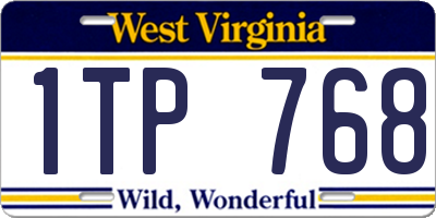 WV license plate 1TP768