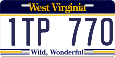 WV license plate 1TP770