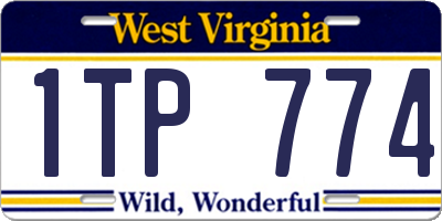 WV license plate 1TP774