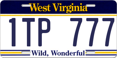 WV license plate 1TP777