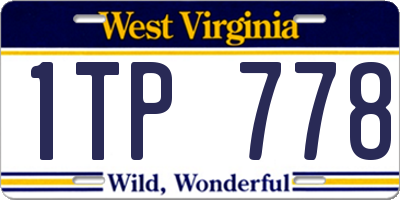 WV license plate 1TP778