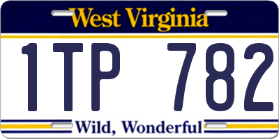 WV license plate 1TP782
