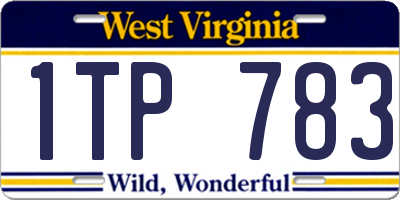 WV license plate 1TP783