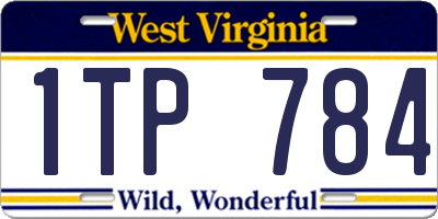 WV license plate 1TP784