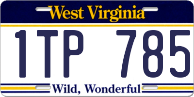 WV license plate 1TP785