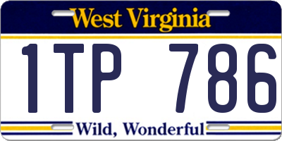 WV license plate 1TP786