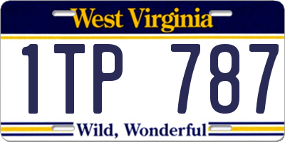 WV license plate 1TP787