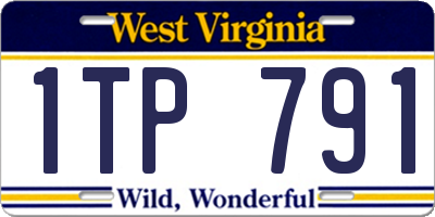 WV license plate 1TP791