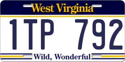 WV license plate 1TP792