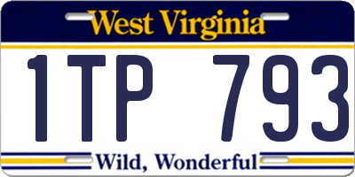 WV license plate 1TP793
