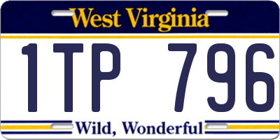 WV license plate 1TP796