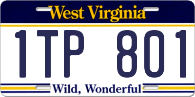 WV license plate 1TP801