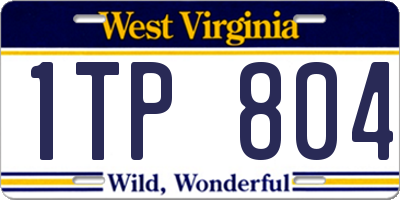 WV license plate 1TP804