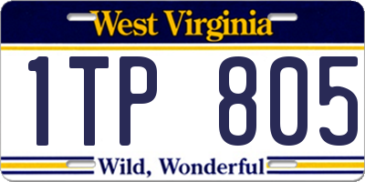 WV license plate 1TP805
