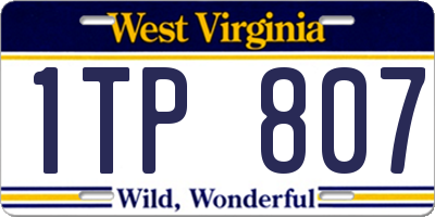 WV license plate 1TP807