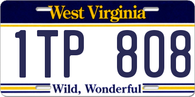 WV license plate 1TP808
