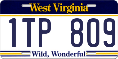 WV license plate 1TP809