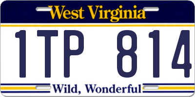 WV license plate 1TP814