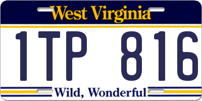 WV license plate 1TP816