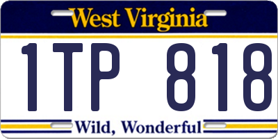 WV license plate 1TP818