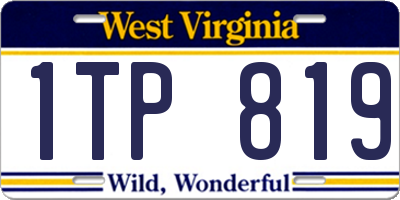 WV license plate 1TP819