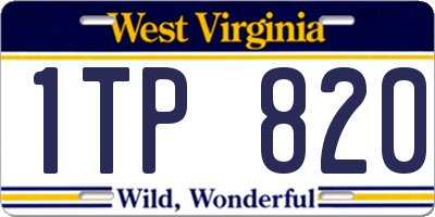 WV license plate 1TP820