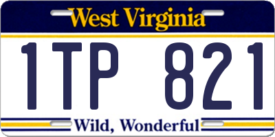 WV license plate 1TP821