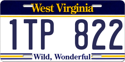 WV license plate 1TP822